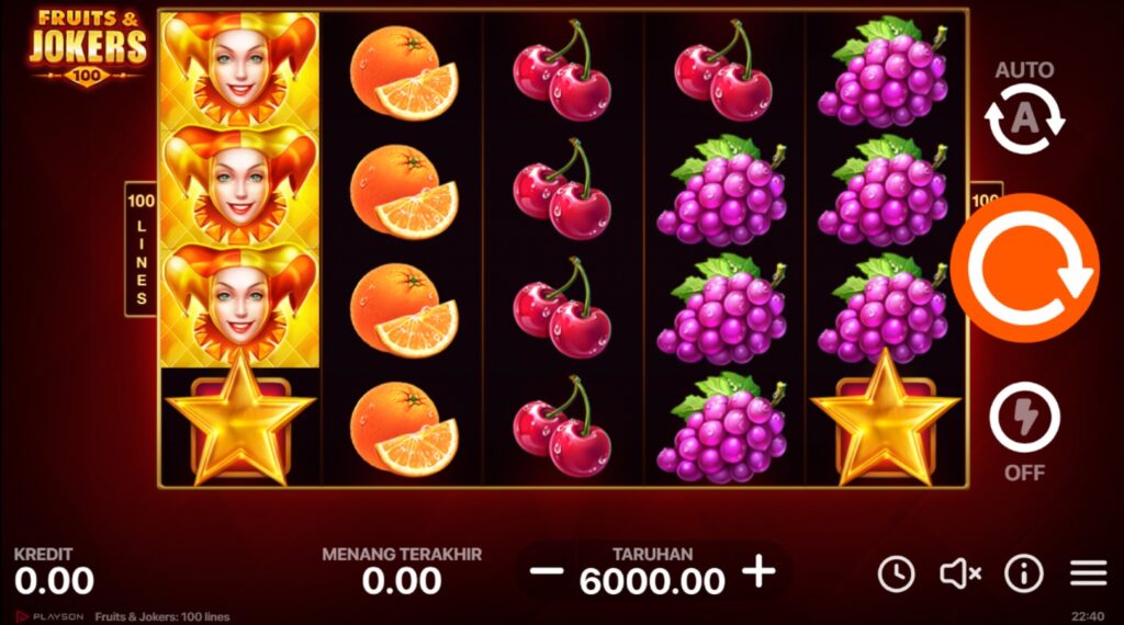 Fruits & Jokers 100 Lines